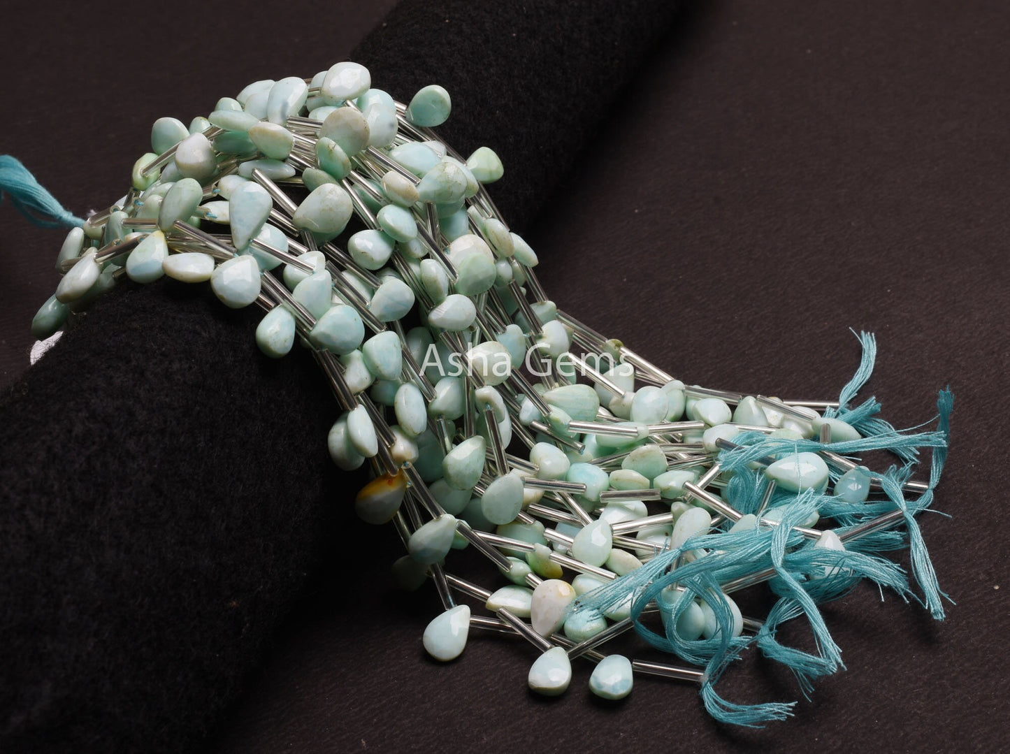 Beautiful Shaded Sky Blue Opal Faceted Pear Beads, Peru Opal Hand Cut Teardrop Briolette Faceted Gemstone Bead, Opal Bead Jewelry Handicraft