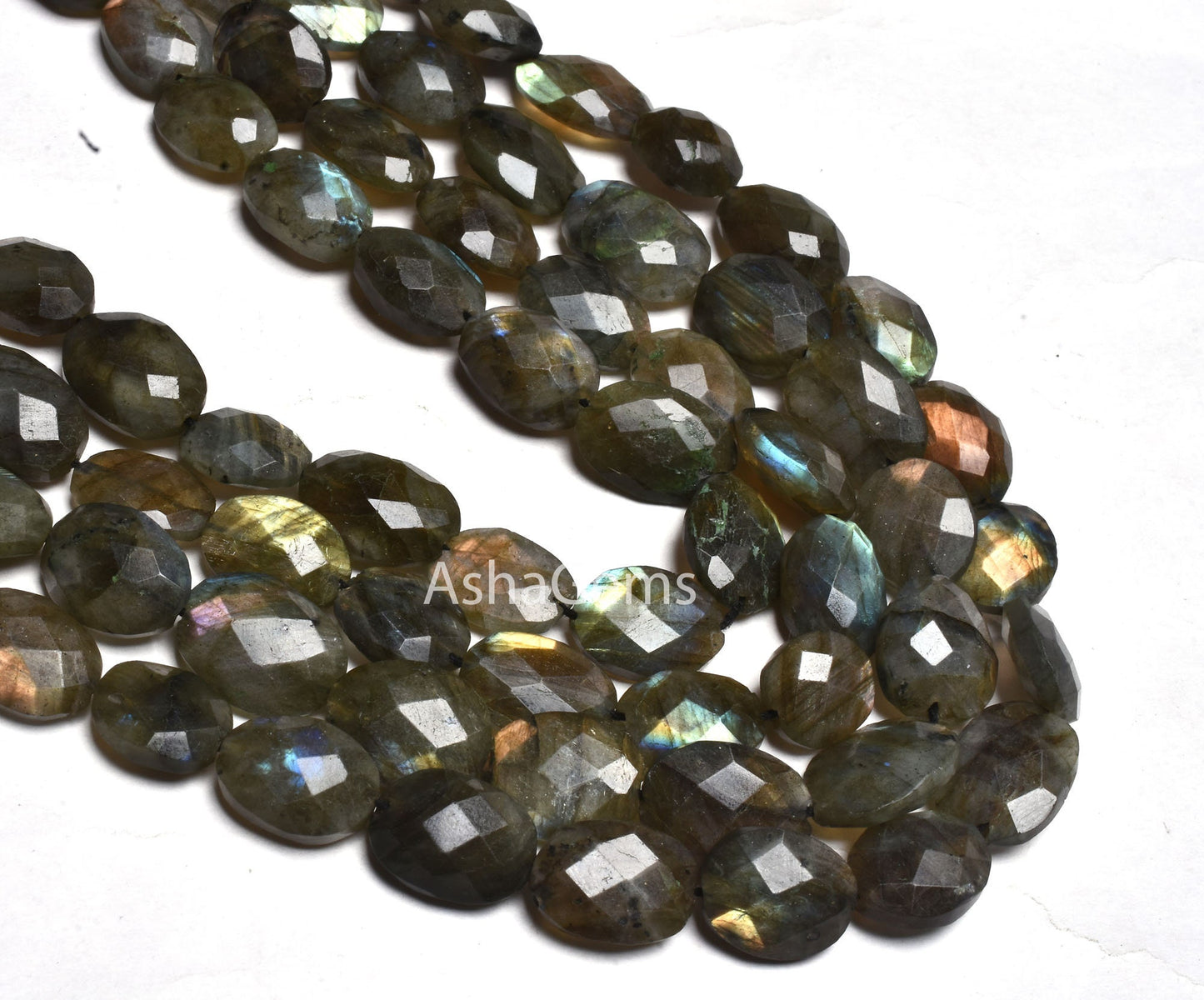 10 inch strand labradorite Oval Beads Faceted, Black rainbow oval Briolette gemstone beads, Labradorite beads Faceted Oval For Necklace Sale