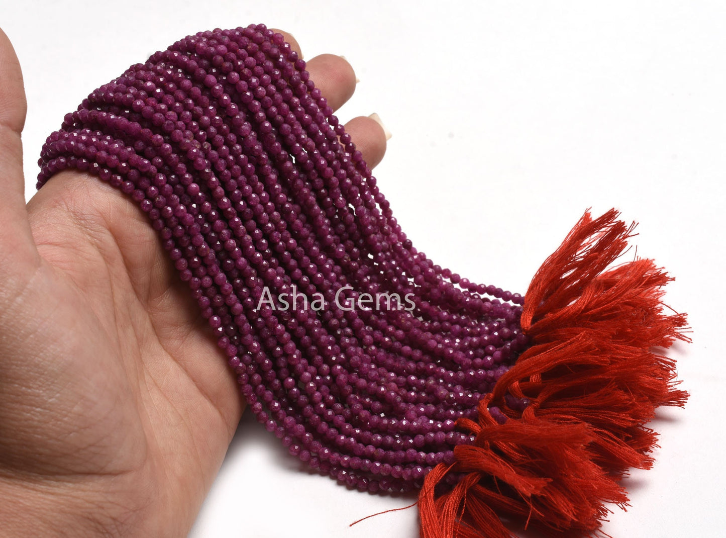 3.2 mm Natural Ruby Faceted Micro Cut Beads, Fine Real Red Ruby Machine Cut Rondelle Gemstone Beads, Rare Genuine Ruby Bead Necklace Jewelry