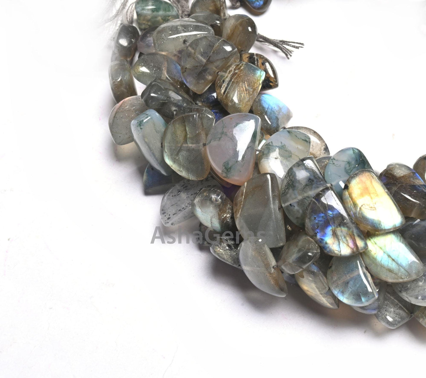Natural Flash Labradorite Fancy D Shape Smooth Beads,8.5" Multi Fire labradorite half Moon Smooth Handmade Gemstone Bead Jewelry Crafts SALE