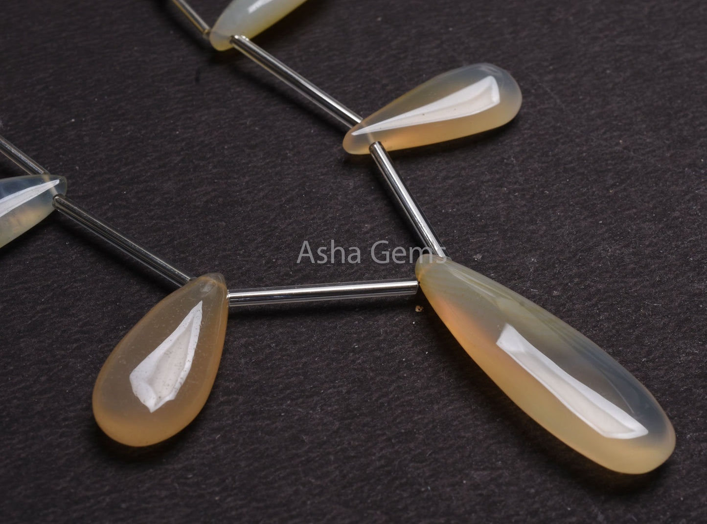 Beautiful Chalcedony Smooth Pears Gemstone Beads, Shaded Off Light Yellow Chalcedony Fancy Teardrop Side Drill Beads Necklace Jewelry Making