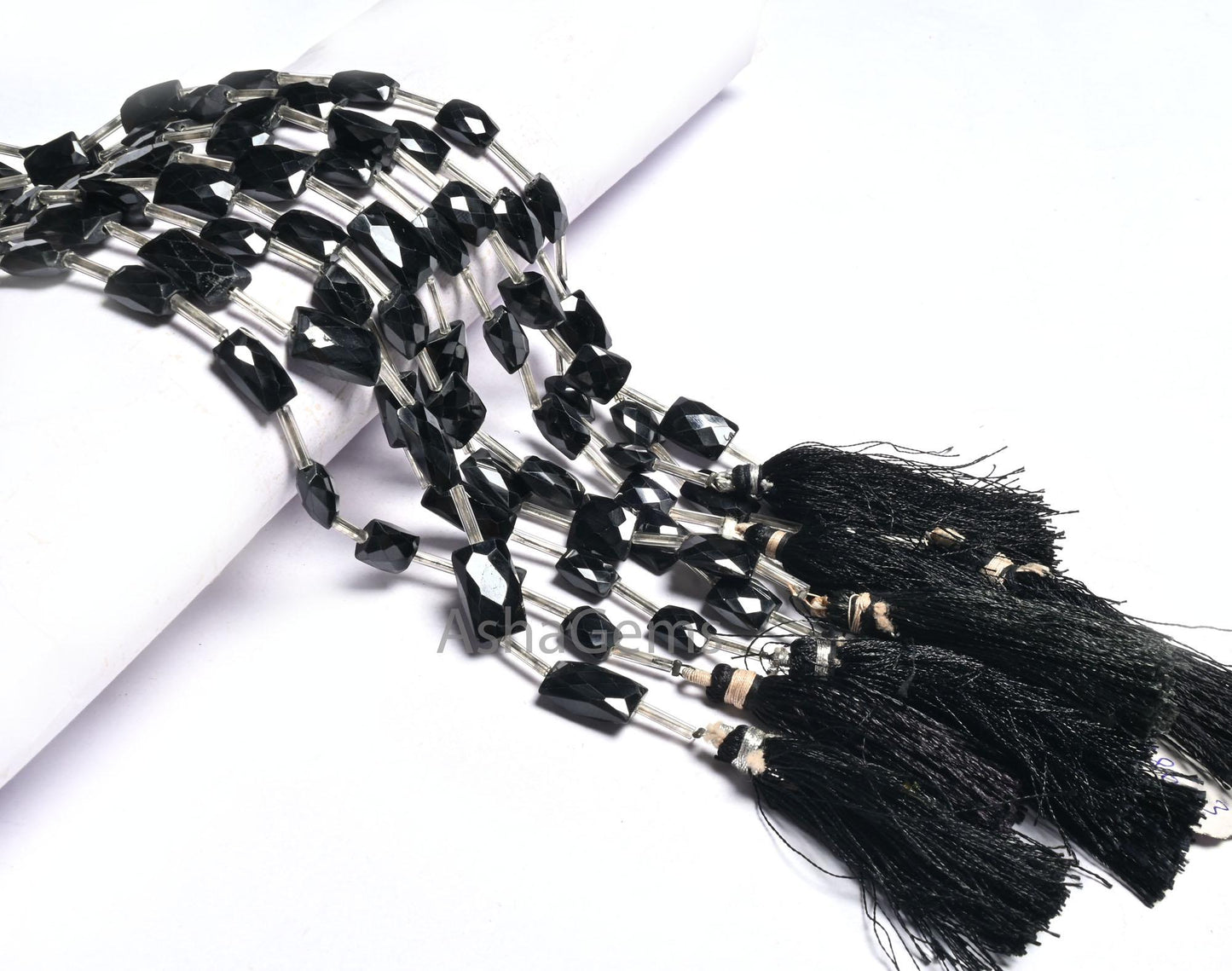 AAA Quality Black Spinel Rectangle Shape Gemstone Beads, Natural Spinel fancy Chicklet Faceted Straight Drill Black Spinal Bead Jewelry SALE (18603)