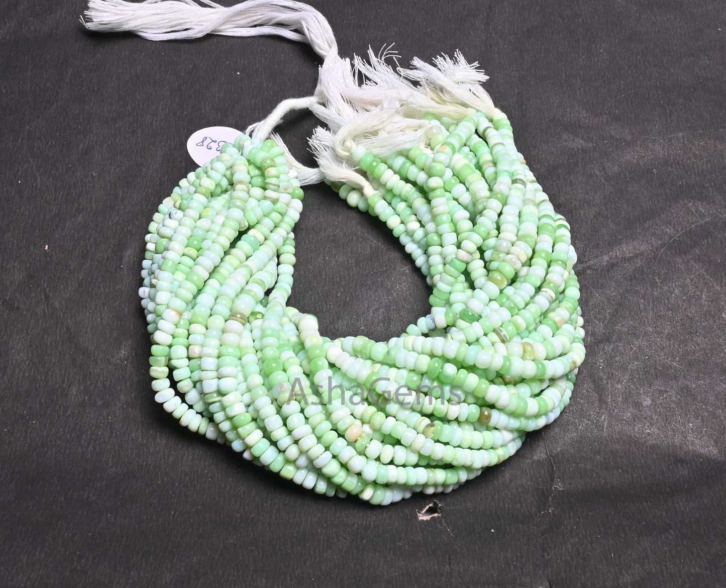Beautiful Light Mint Green Opal smooth Gemstone Loose beads, Shaded Parrot Green opal Plain Handmade Uneven Rondelle Opal Bead Jewelry Craft (AG 12328)