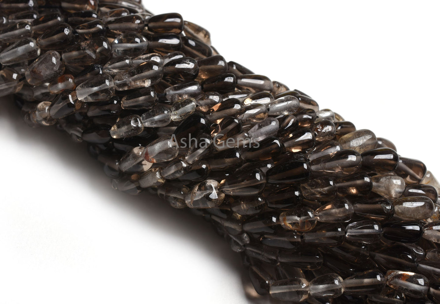 Beautiful Smoky Quartz Smooth Drop Shape Beads, Natural Smoky Plain Handmade Uneven Teardrop Straight Drill Gemstone Smoky Bead Jewelry SALE