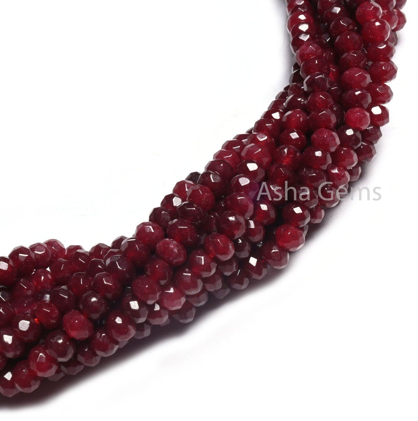 Beautiful Red Jade Quartz Faceted Gemstone Beads,4.5 mm Fine Red Jade Machine Cut Rondelle Beads, Jade Quartz Bead Jewelry Making Craft SALE