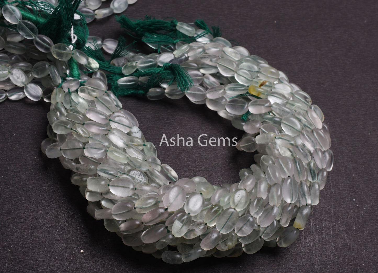 Natural Light Green Fluorite Smooth Oval Shape Handmade Gemstone Beads,12.5"Strand Fluorite Mani Oval Straight Drill Bead Jewelry Craft SALE