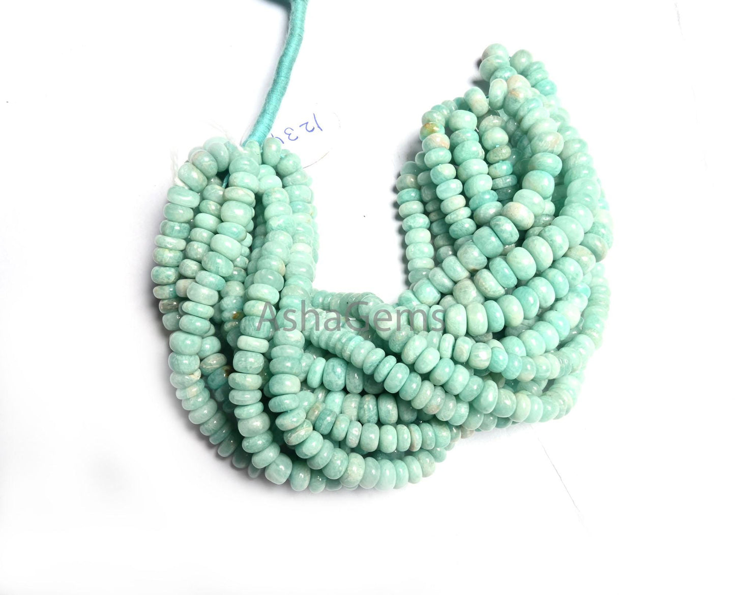 Beautiful Amazonite Smooth Rondelle Shape Gemstone Loose Beads,8/16" Natural Blue Amazonite Plain Handmade amazonite Bead Jewelry Craft SALE (AG 12344)