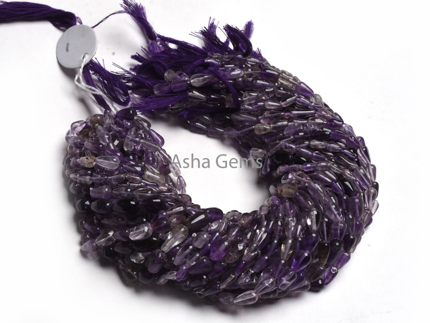 Shaded Purple Amethyst Smooth Drop Straight Drill Beads, Natural African Amethyst Plain Handmade Teardrop Gemstone Bead, Amethyst Bead Craft