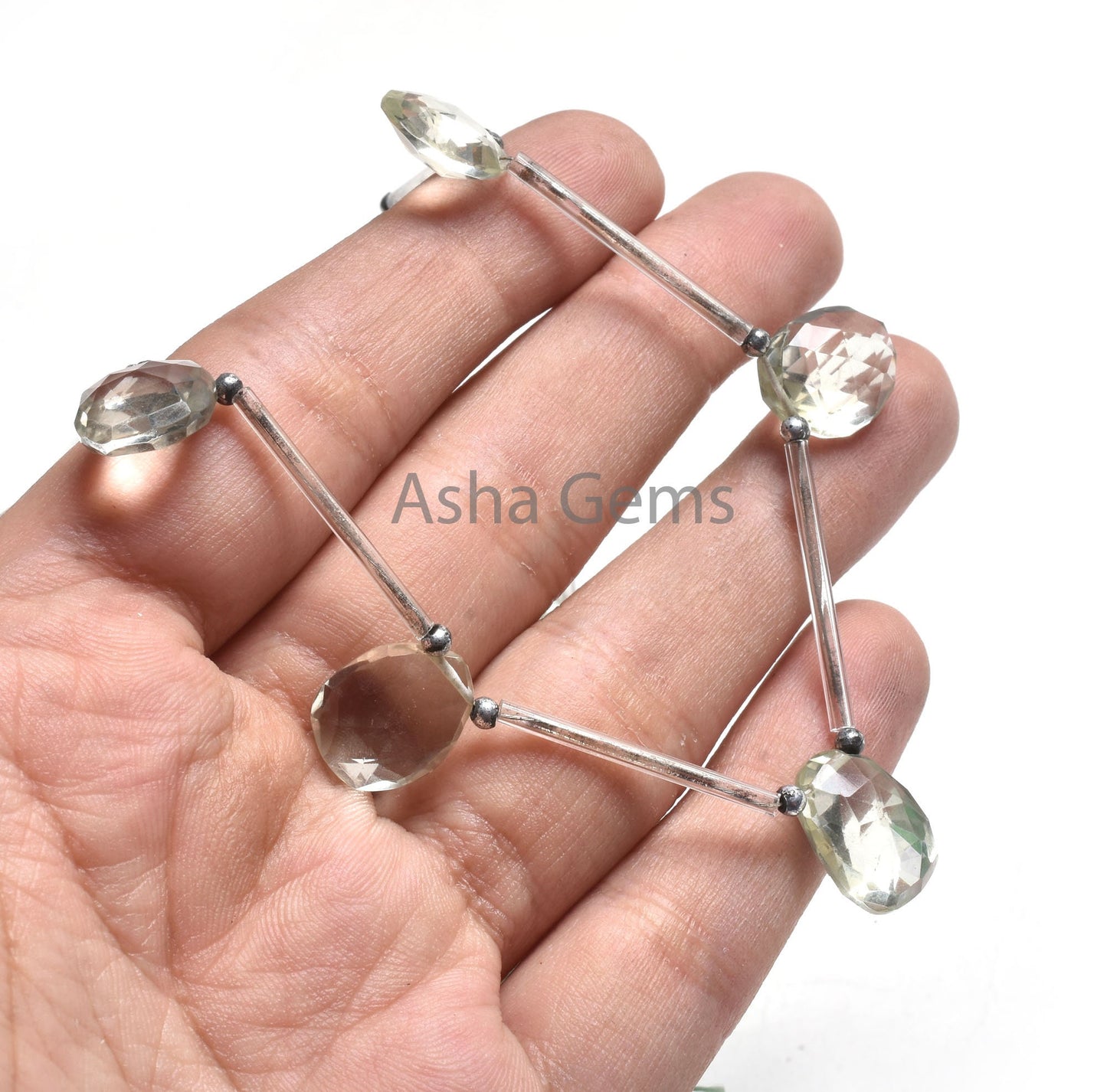 Green Amethyst faceted Pear+ Uneven Briolette Shape gemstone beads, Amethyst Side Drill Beads, Green Amethyst fancy Bead Jewelry Making SALE