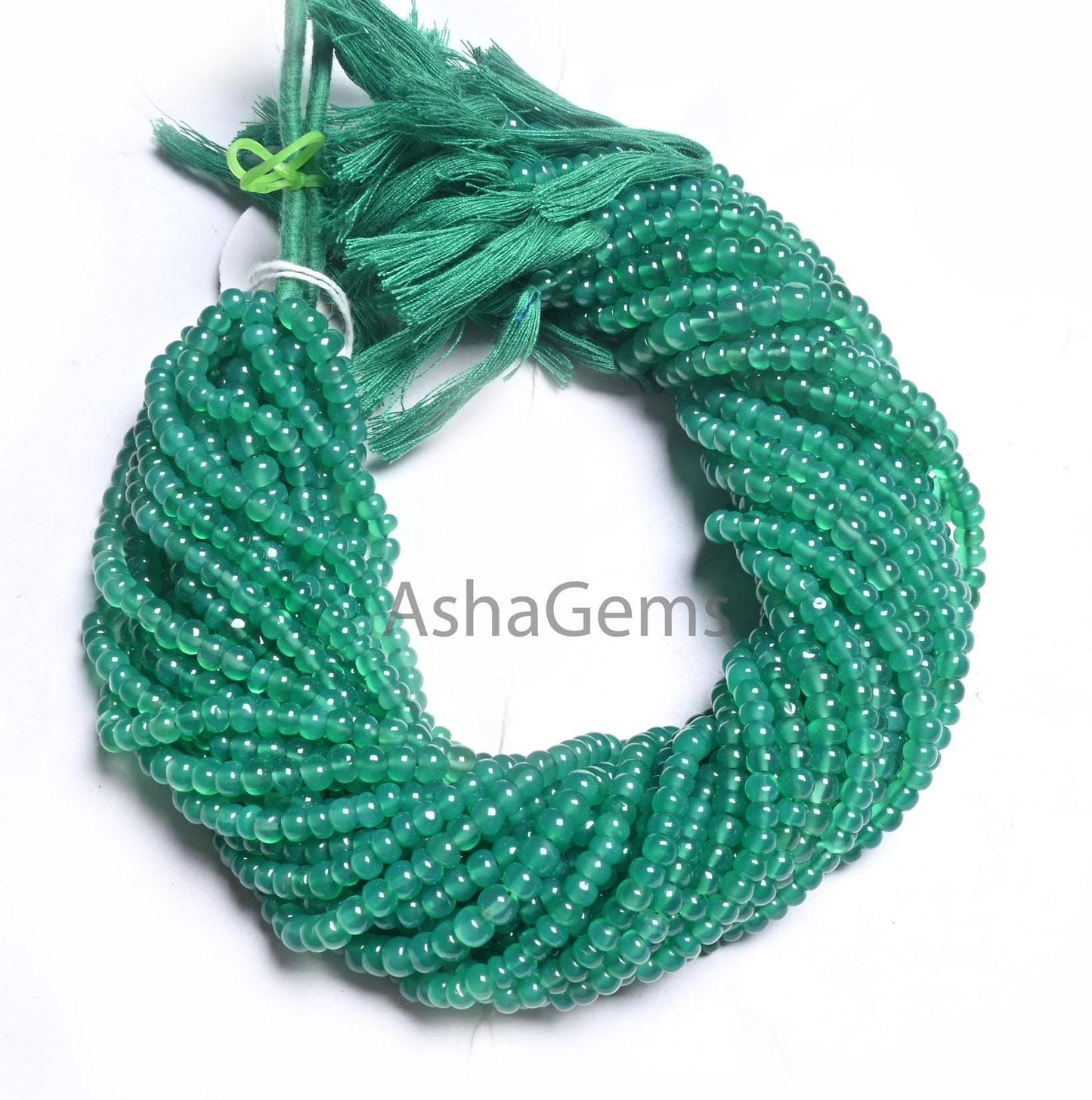 Natural Green Onyx Smooth Rondelle Shape Handmade Beads,12.5" Fine Green Onyx Beads, Onyx Rondelle Gemstone Loose Beads Jewelry making Craft
