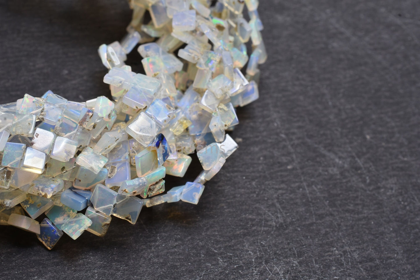 Natural Ethiopian Opal Smooth Uneven Square Shape Beads,Flashy Welo Fire White Ethiopian Opal Fancy Kite Gemstone Handmade Bead Jewelry SALE