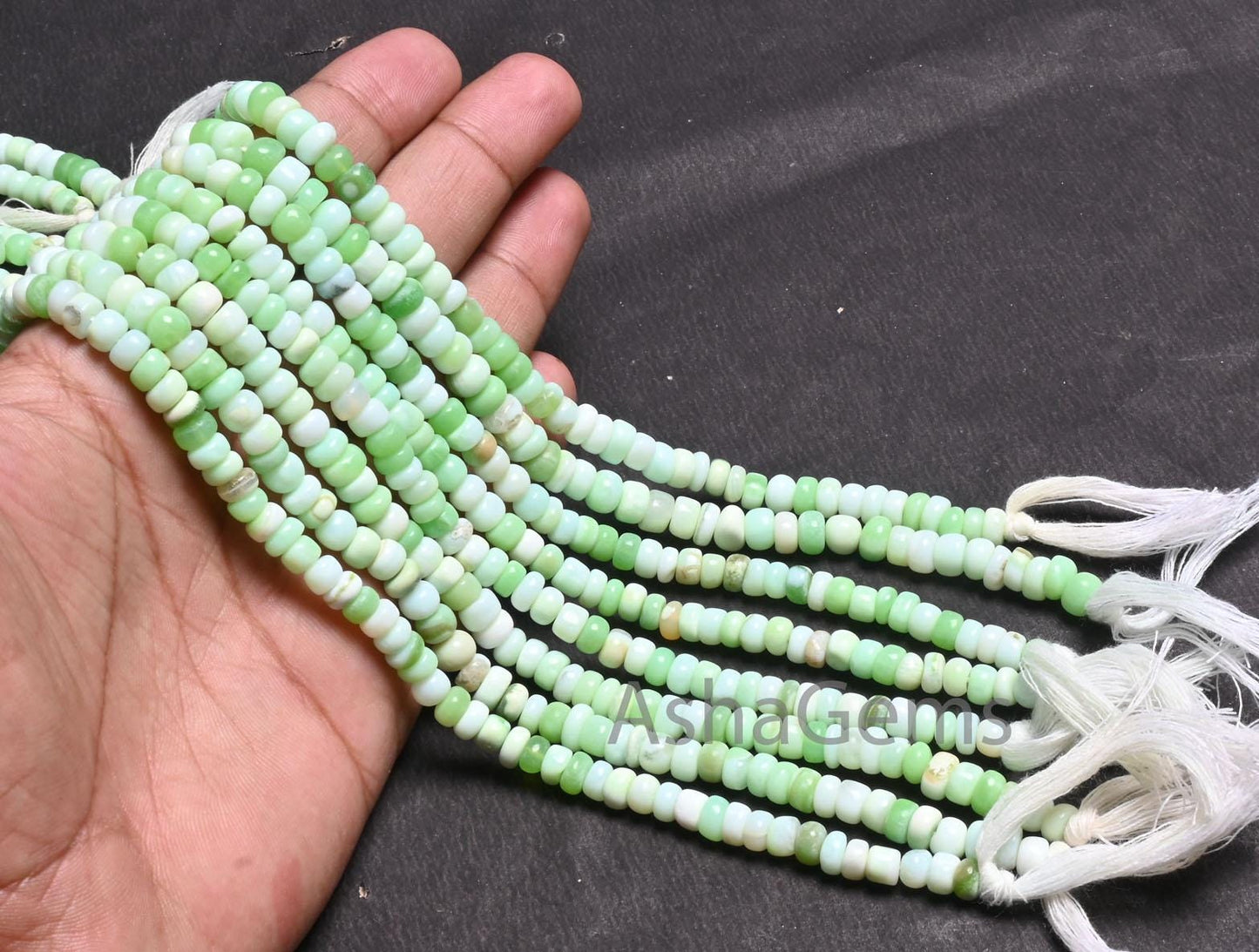 Beautiful Light Mint Green Opal smooth Gemstone Loose beads, Shaded Parrot Green opal Plain Handmade Uneven Rondelle Opal Bead Jewelry Craft (AG 12328)