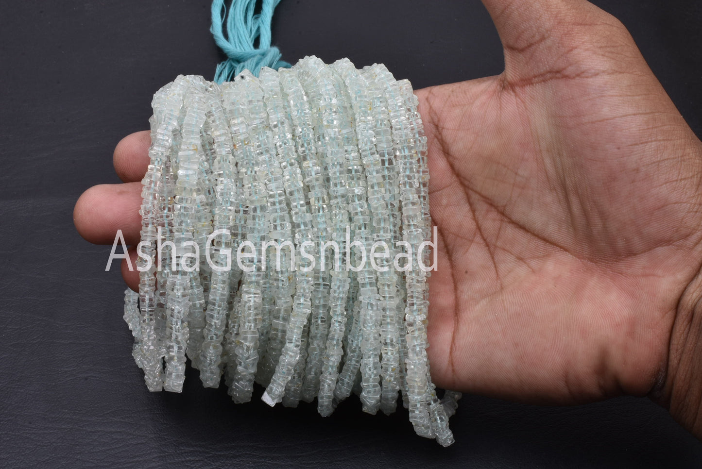Natural Blue Aquamarine Smooth Square Shape Gemstone Beads, Aquamarine Beads, AAA Aquamarine Plain Handmade Heishi Square Flat Beads Jewelry