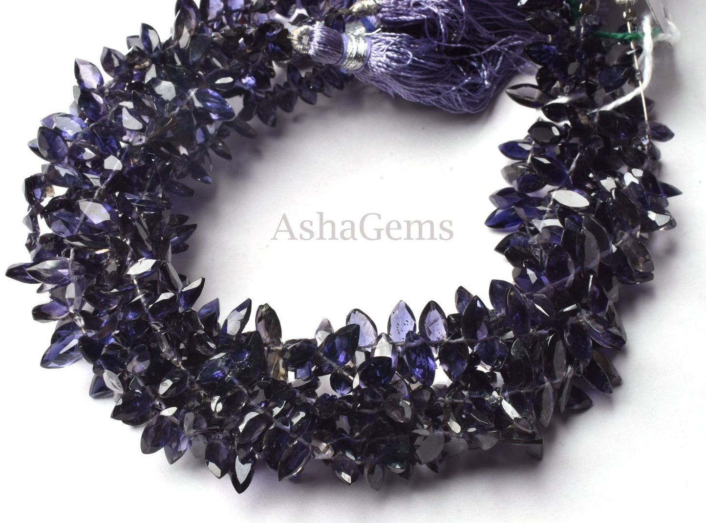 Beautiful Iolite Faceted Marquise Shape Beads,8" Natural Blue Iolite Cut Stone Marquise Bead Iolite marquise Faceted Cabochon Gemstone Beads