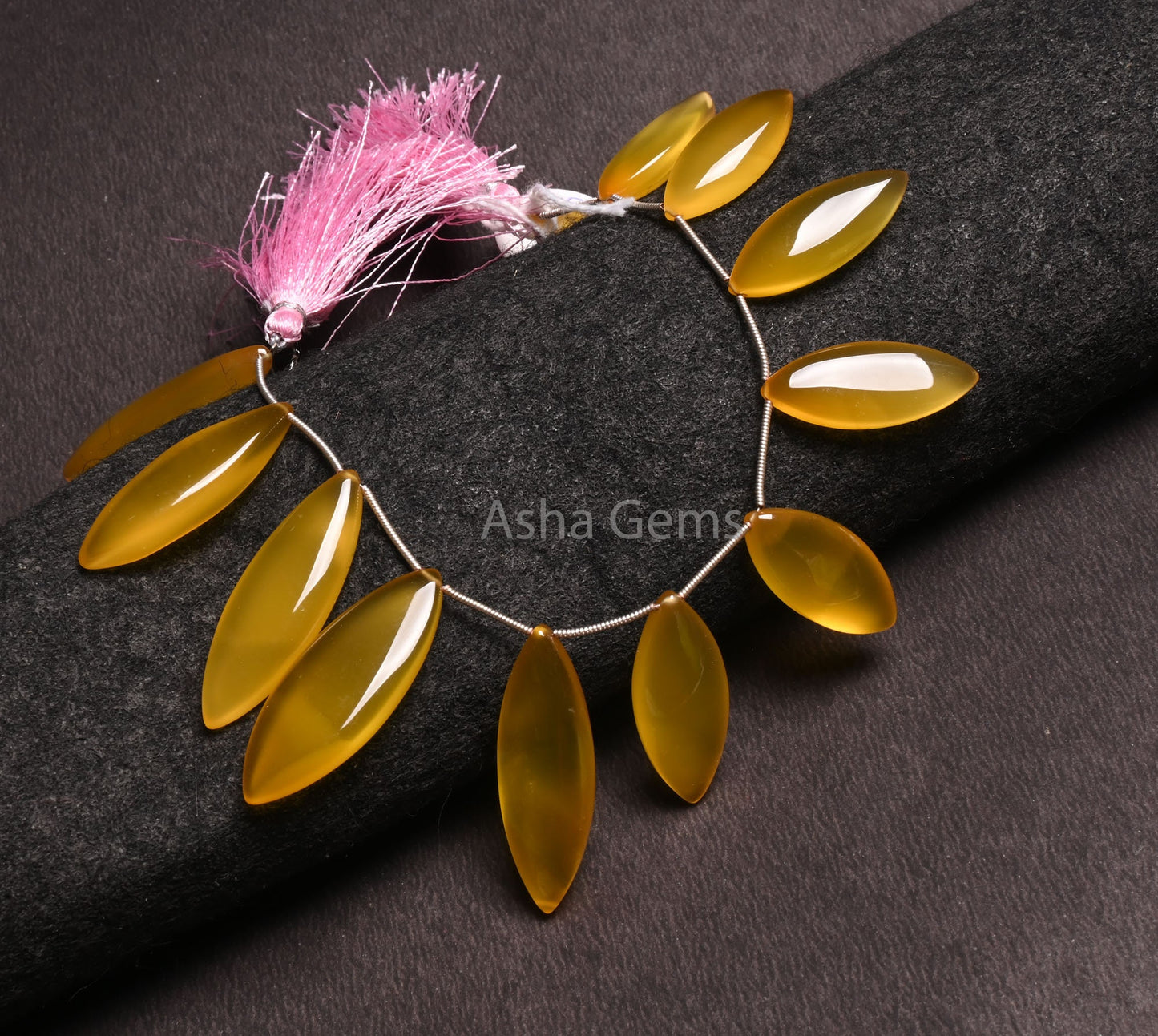 AAA Quality Chalcedony Fancy Marquise Shape Smooth Gemstone Beads, Yellow Chalcedony Handmade Marquise Side Drill Beads Jewelry Making Craft