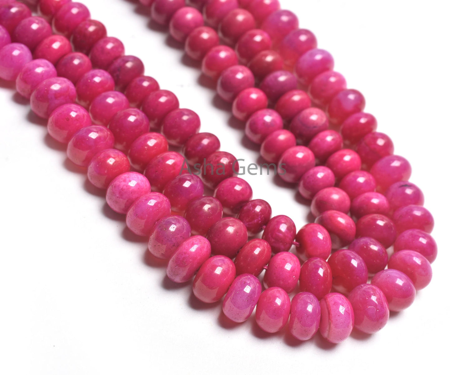 Amazing Magenta Pink Opal smooth Rondelle Gemstone Beads,16" Strand Opal Beads, AAA Dark Pink Opal Plain Handmade Bead Jewelry Making Crafts
