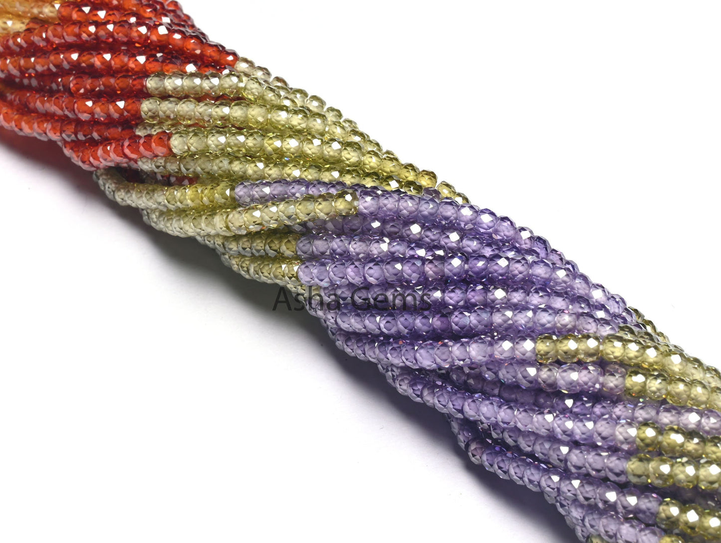 Beautiful Multi Color Shaded Zircon machine Cut Rondelle Beads,3mm Cubic zirconia Micro Cut Faceted Beads, Zircon Bead Jewelry Necklace SALE