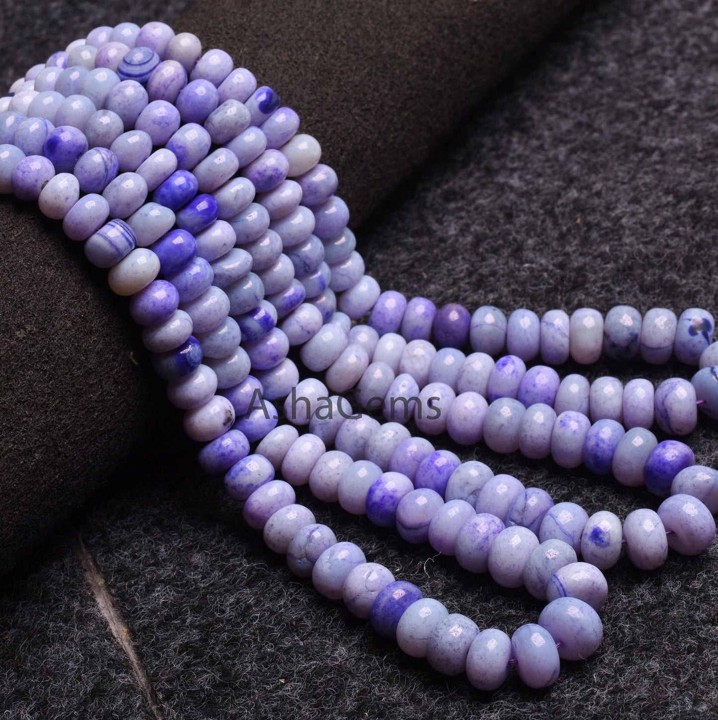 Shaded Blue Opal Smooth Rondelle Shape Beads, Beautiful Blue Opal Plain Gemstone Beads,8-11 mm Handmade Opal Bead Jewelry Making Sale