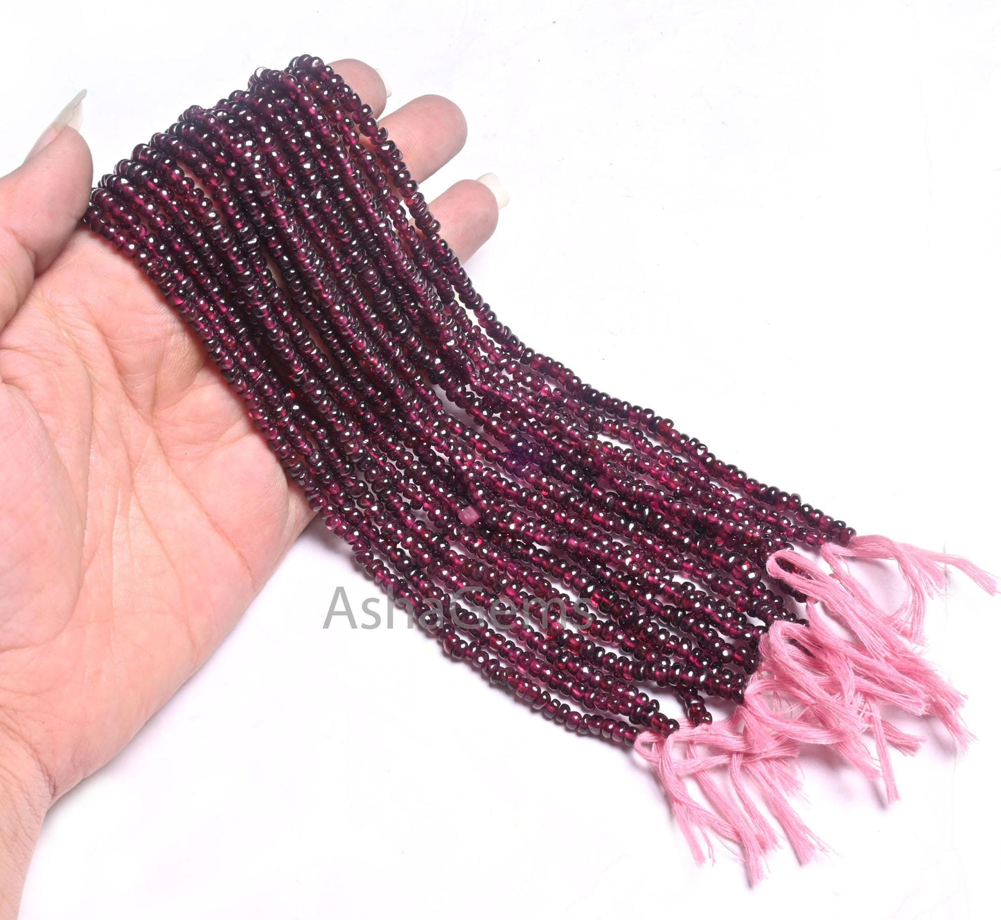 12.5" Natural Garnet Smooth Gemstone Tiny Beads, Beautiful Red Garnet Plain Handmade Uneven Rondelle Shape Beads, Garnet Bead Jewelry making (AG 12320)