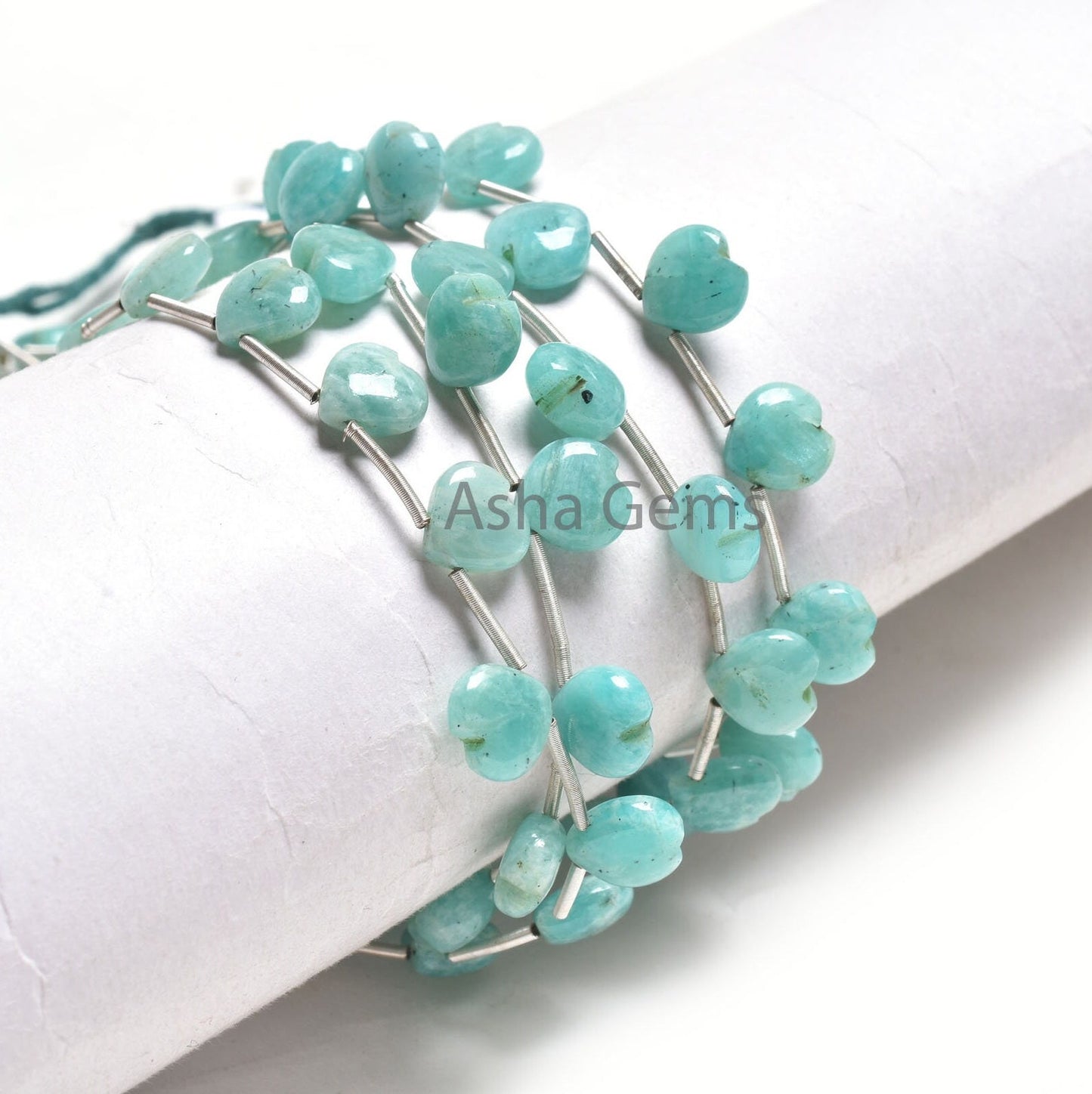 8 mm Blue Amazonite Carving Heart Shape Beads, Natural Amazonite Fancy Carved Heart Side Drill Gemstone Beads, Fine Amazonite Beads Jewelry