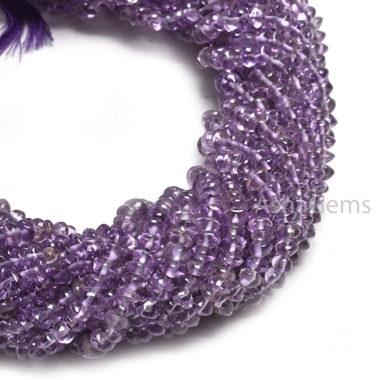 4 mm Natural Purple Amethyst Smooth Button Gemstone Beads,12" Fine Amethyst Handmade Center Drill Button Beads, amethyst Bead Jewelry Crafts