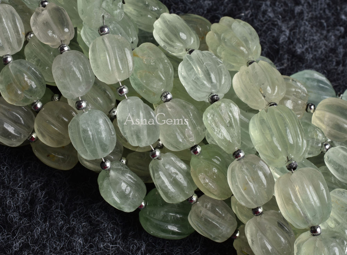 Beautiful Fluorite Carving Nugget Shape Beads,8" Strand Natural Light Green Fluorite Puff Oval Uneven Carved Handmade Bead Crave Puff Nugget