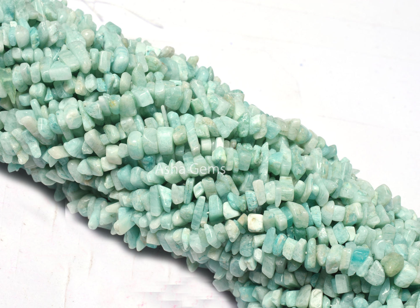Natural Blue Amazonite Uncut Chip Beads,34 Inch Amazonite Smooth Raw rough Gemstone beads Strand, Amazonite Loose Beads For Jewelry (AG 10325)