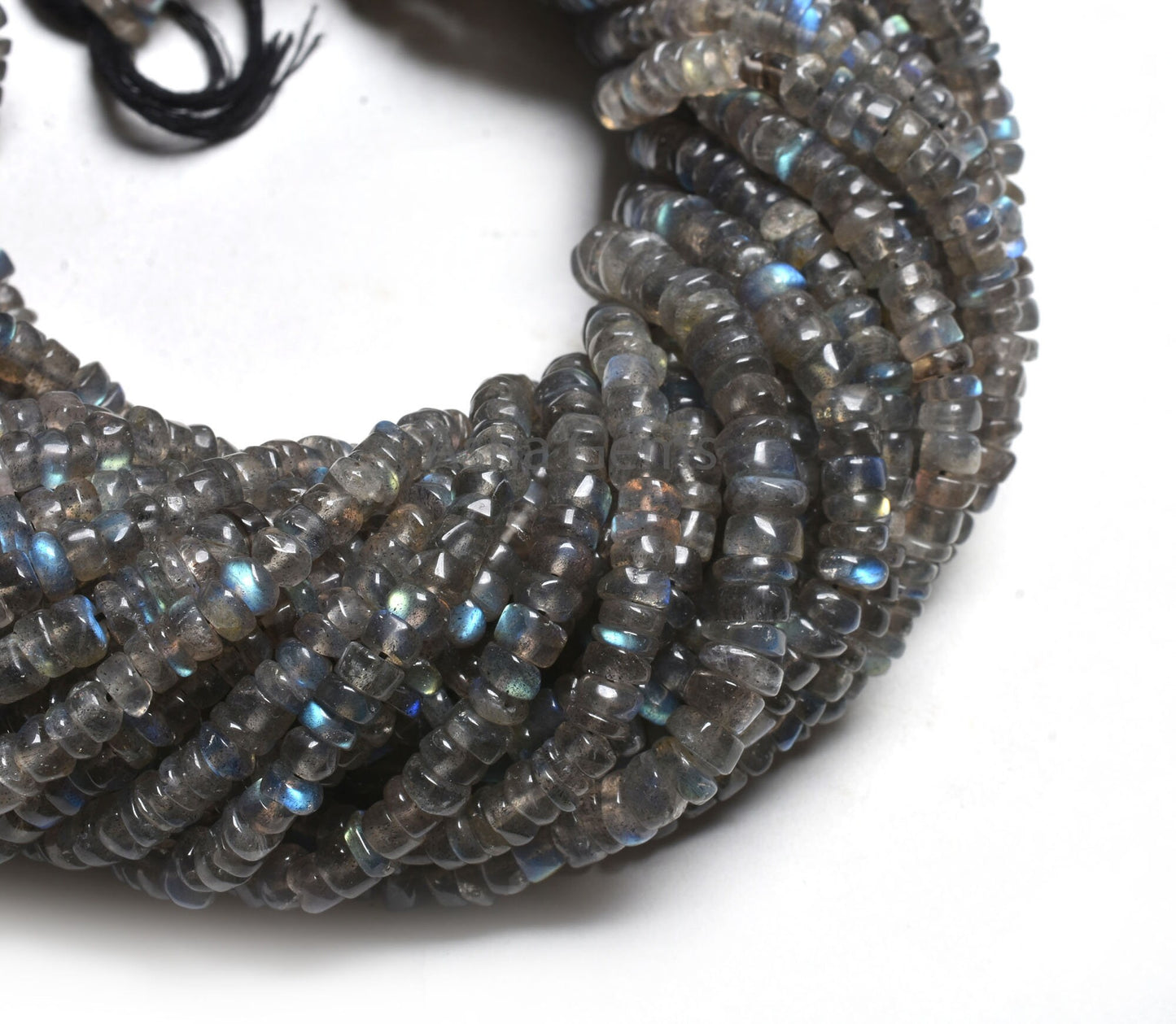 Beautiful Flashy Fire Labradorite Smooth Tyre Gemstone Beads,12" Natural Fire Black Rainbow Smooth Uneven Shape Tyre Handmade Beads Jewelry