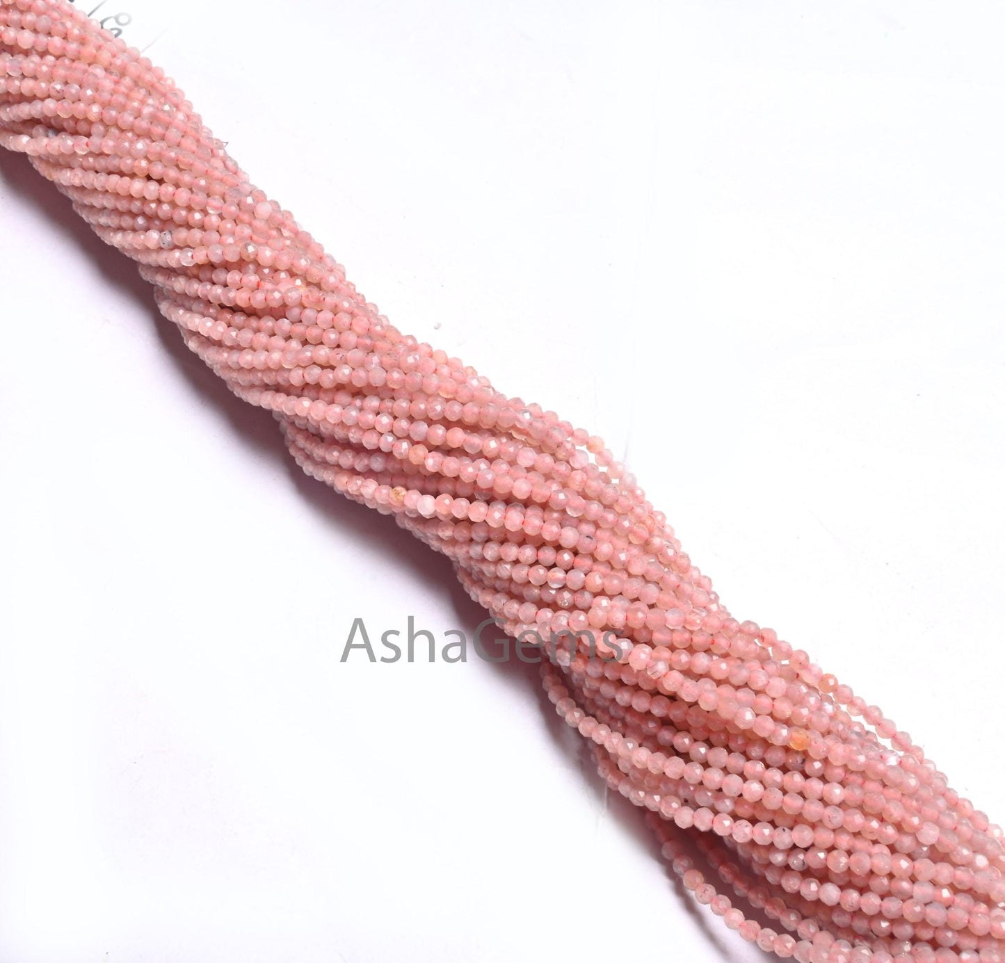Beautiful Peach Moonstone Micro Cut Beads,2 mm Natural Pink Moonstone Tiny Faceted Rondelle Shape Gemstone Beads Necklace Jewelry craft Sale