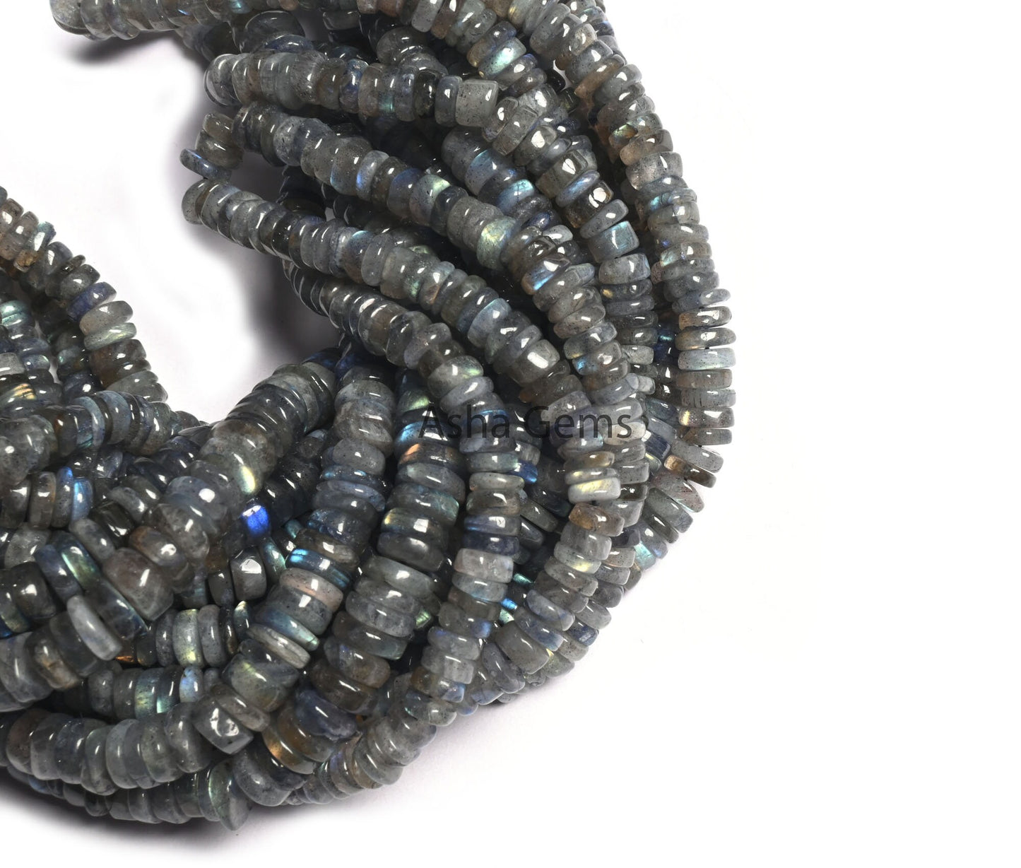 Natural Fire Labradorite Smooth Heishi Tyre Beads, Multi Flash Labradorite Plain Flat Wheel Handmade Gemstone Beads Labradorite Bead Jewelry