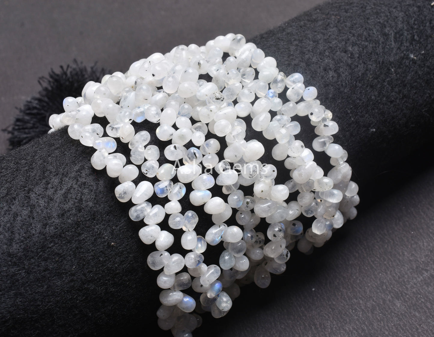 Blue Fire rainbow Moonstone Smooth Drops Shape Beads,8" White rainbow Plain Handmade Uneven Teardrop Beads Gemstone Rainbow Moonstone SALE