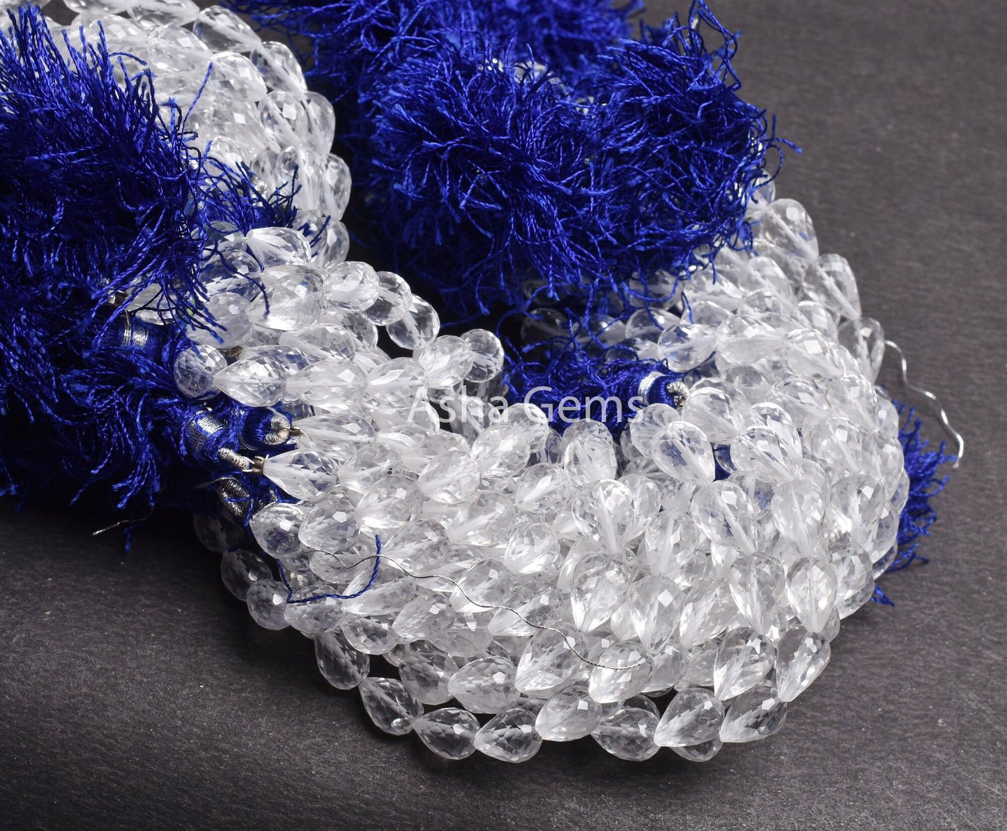 AAA Quality Crystal faceted Drops Straight Drill Beads,8"Strand Natural white Crystal Quartz Teardrop Machine Cut Gemstone Bead Jewelry SALE
