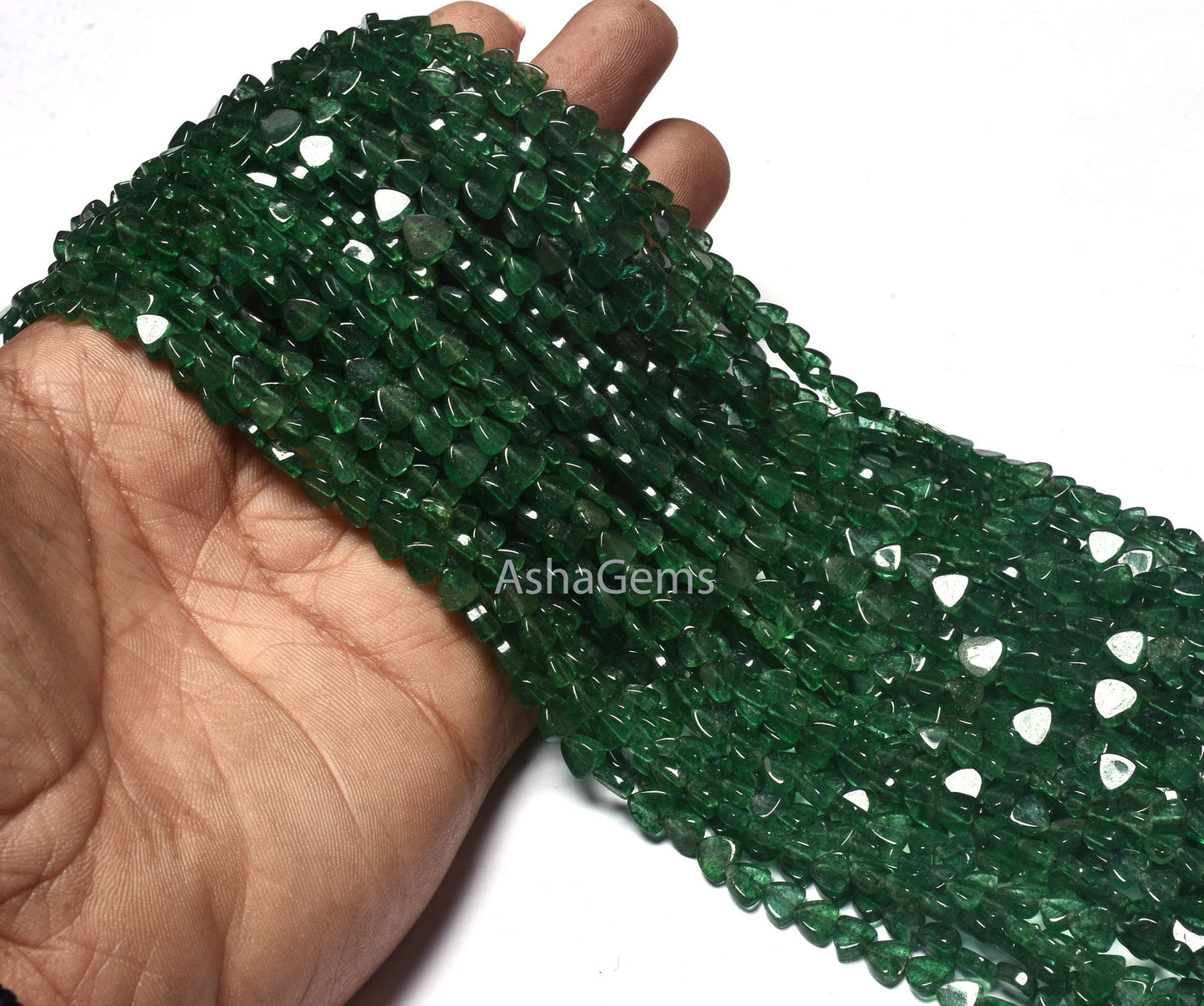 Beautiful Green Mica Smooth Handmade Heart Shape Beads,13" Natural Mica Margaj Plain Straight Drill Heart beads, Gemstone Fancy bead Jewelry