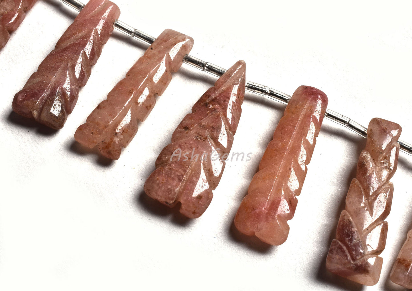 Beautiful red Strawberry Fancy Carving Beads,5.5" Strand Strawberry long Stick Fancy Carved Gemstone Beads For Jewelry Making Craft SALE