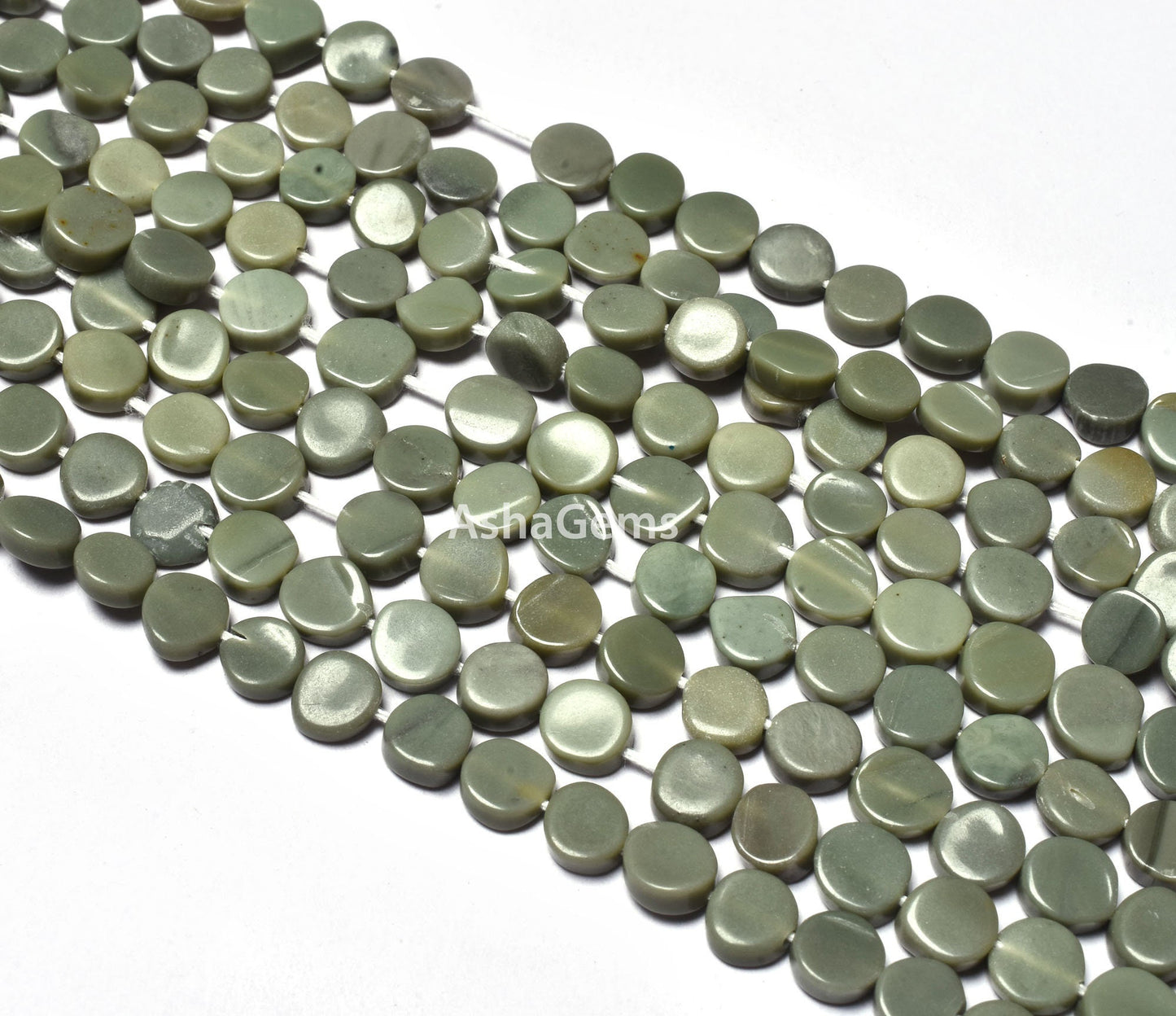 beautiful Cats Eye Smooth Coin Shape Beads,13" Strand Natural Green Cats Eye Plain Coin handmade Gemstone bead For Jewelry making craft SALE