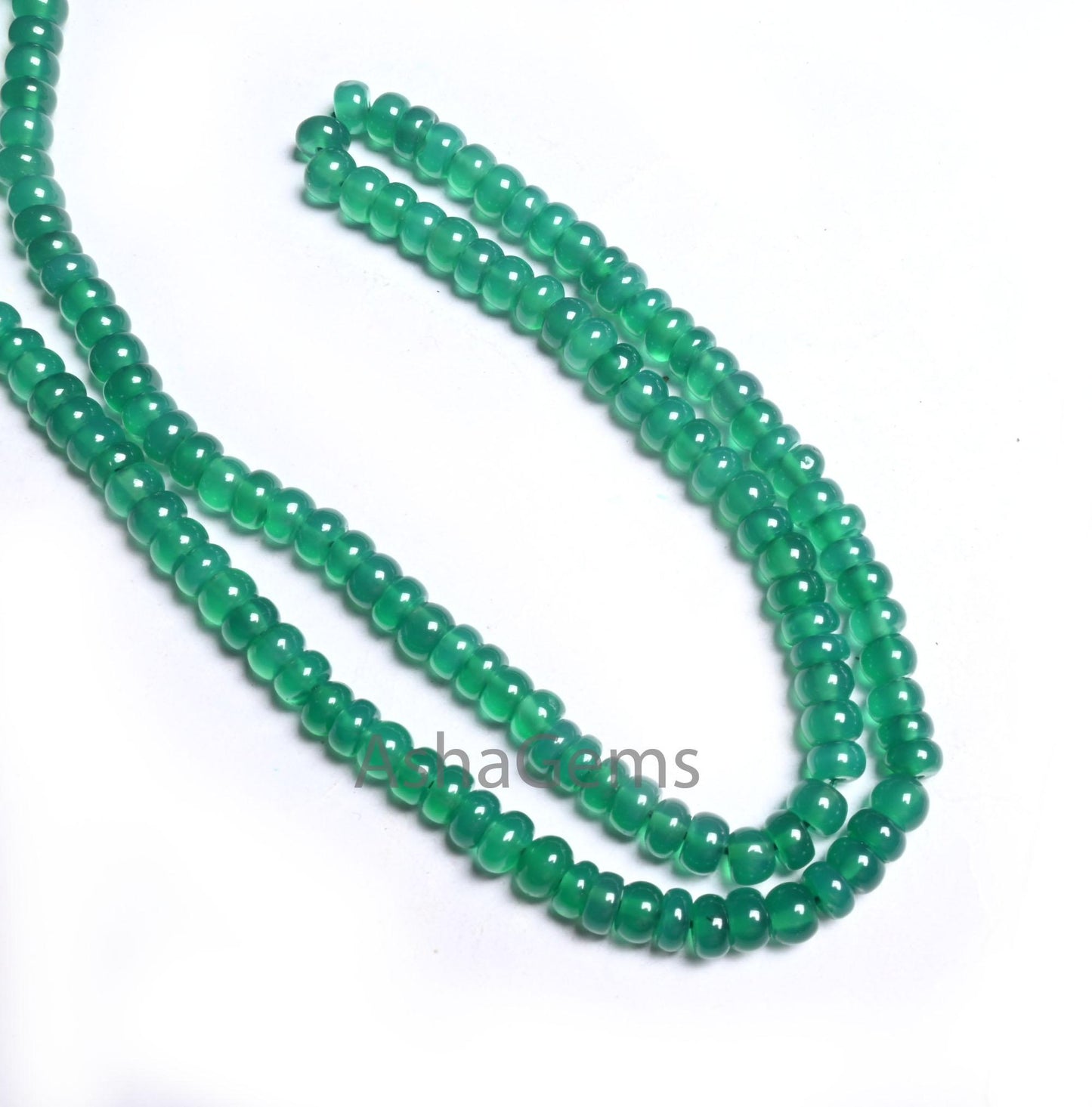 AAA Quality Green Onyx Smooth Rondelle Gemstone Beads,16" Strand Onyx Beads, Beautiful Green Onyx Plain Roundelle Handmade Bead Jewelry SALE
