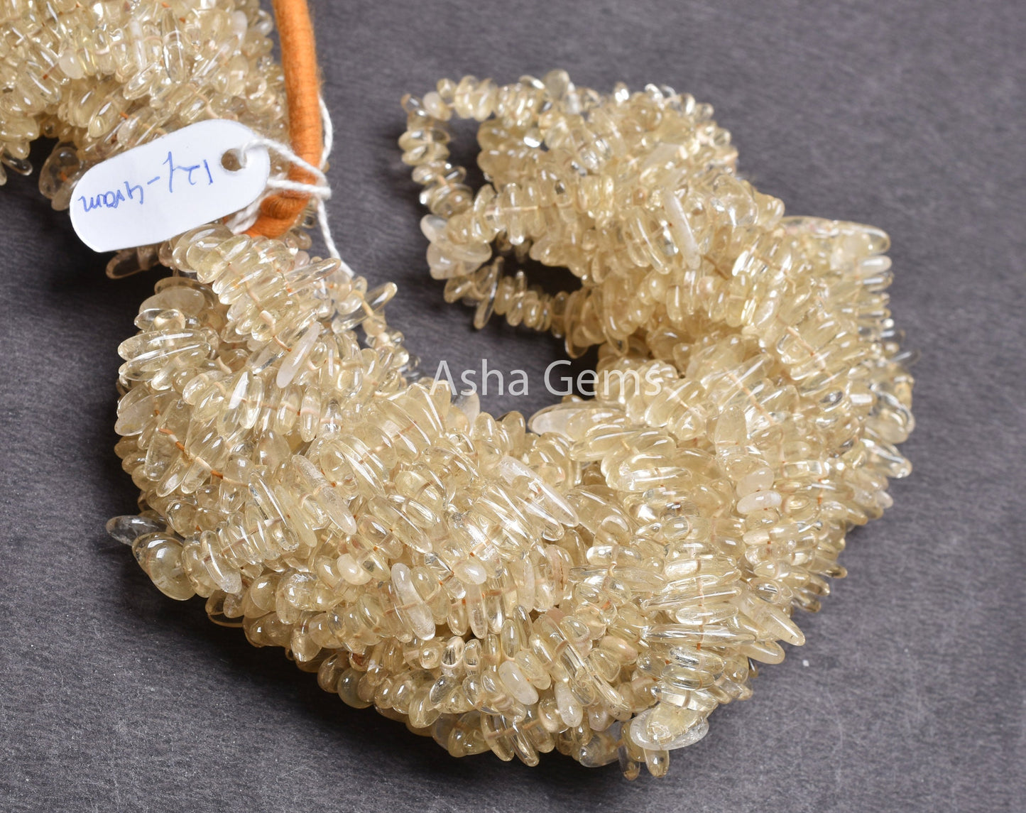 Yellow Citrine Quartz Uncut Chips Raw Gemstone Beads,9/18" Strand Natural Citrine Rough Smooth Nugget Slice Gemstone Beads Citrine Chip SALE