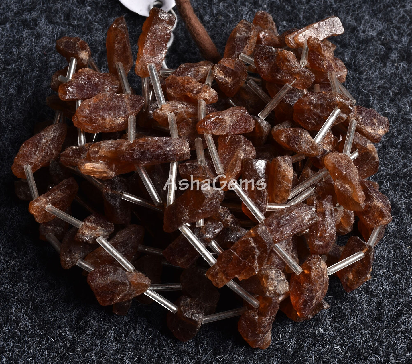 Beautiful Brown Hessonite Uneven Shape Rough Unpolish Beads, Natural Hessonite Garnet raw Long Stick Gemstone Beads Mineral, Healing Crystal