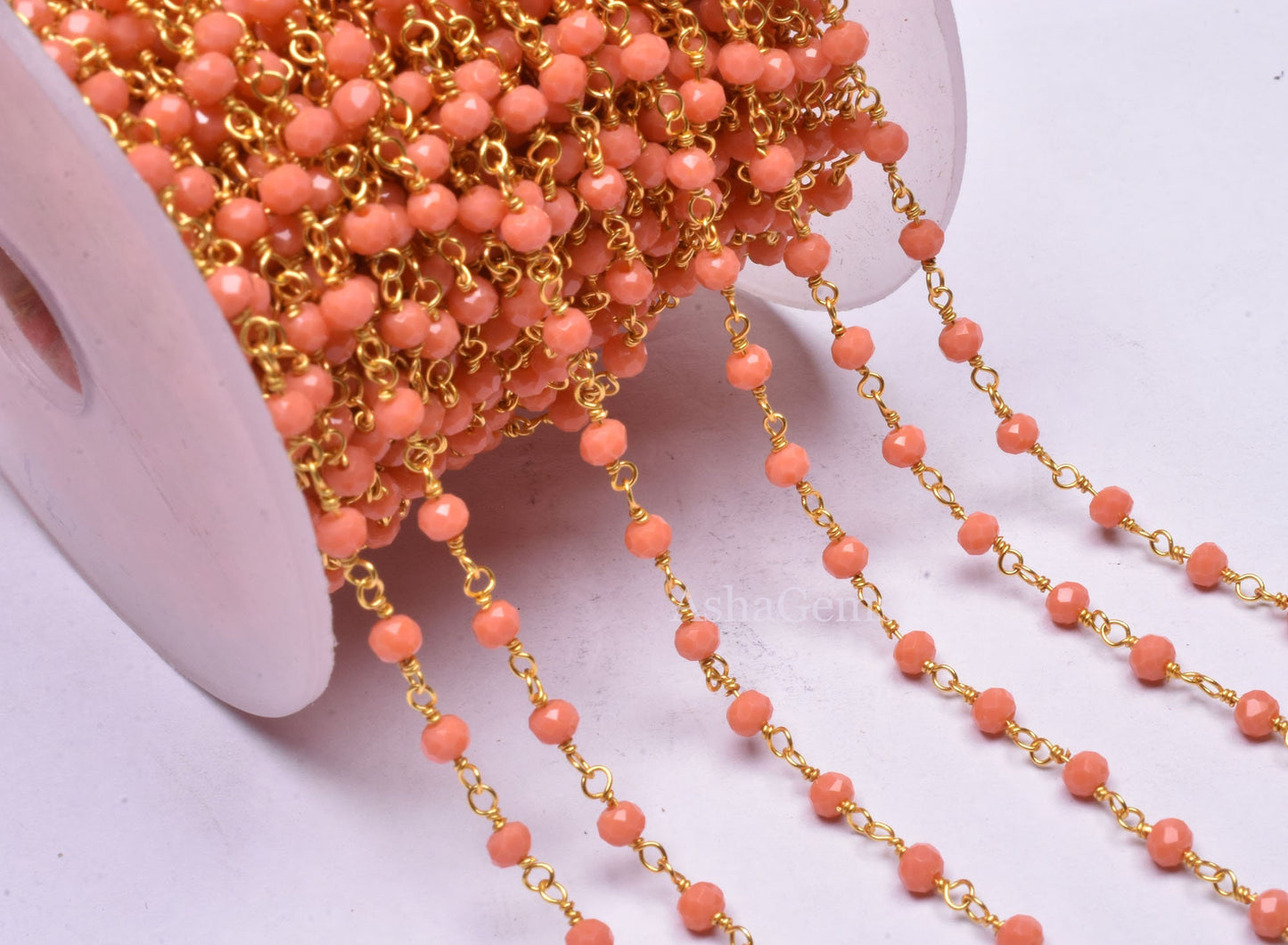 Amazing Orange Carnelian Hydro Faceted Beads Rosary Chain,3-3.5mm Rondelle Beaded Gold Plated Wire Wrapped Handmade Chain Jewelry Making Craft SALE