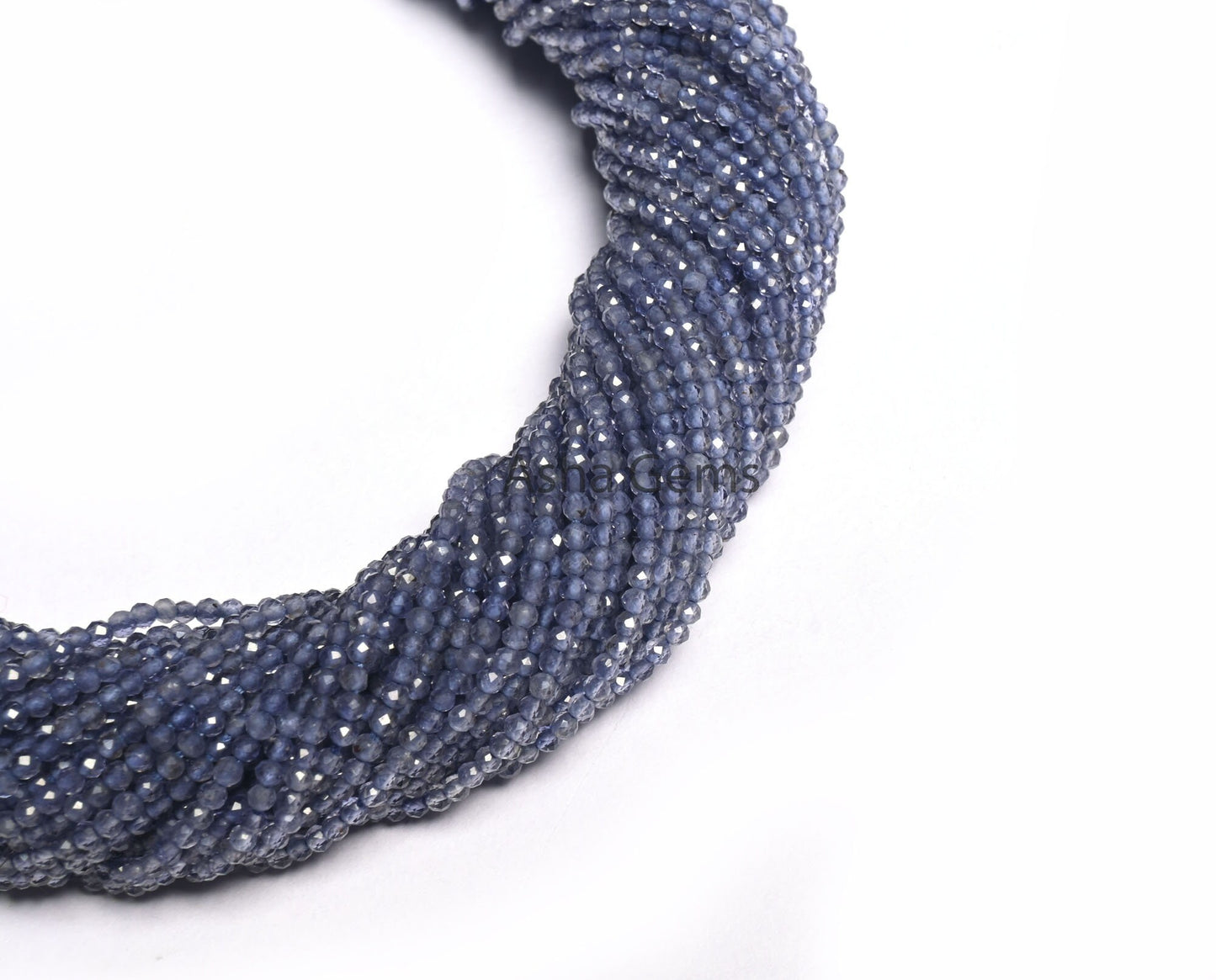 AAA Quality Blue Iolite Micro Cut Beads,13"Strand,2mm Natural Blue Iolite Rondelle Shape faceted Gemstone Bead Necklace Jewelry Making Craft