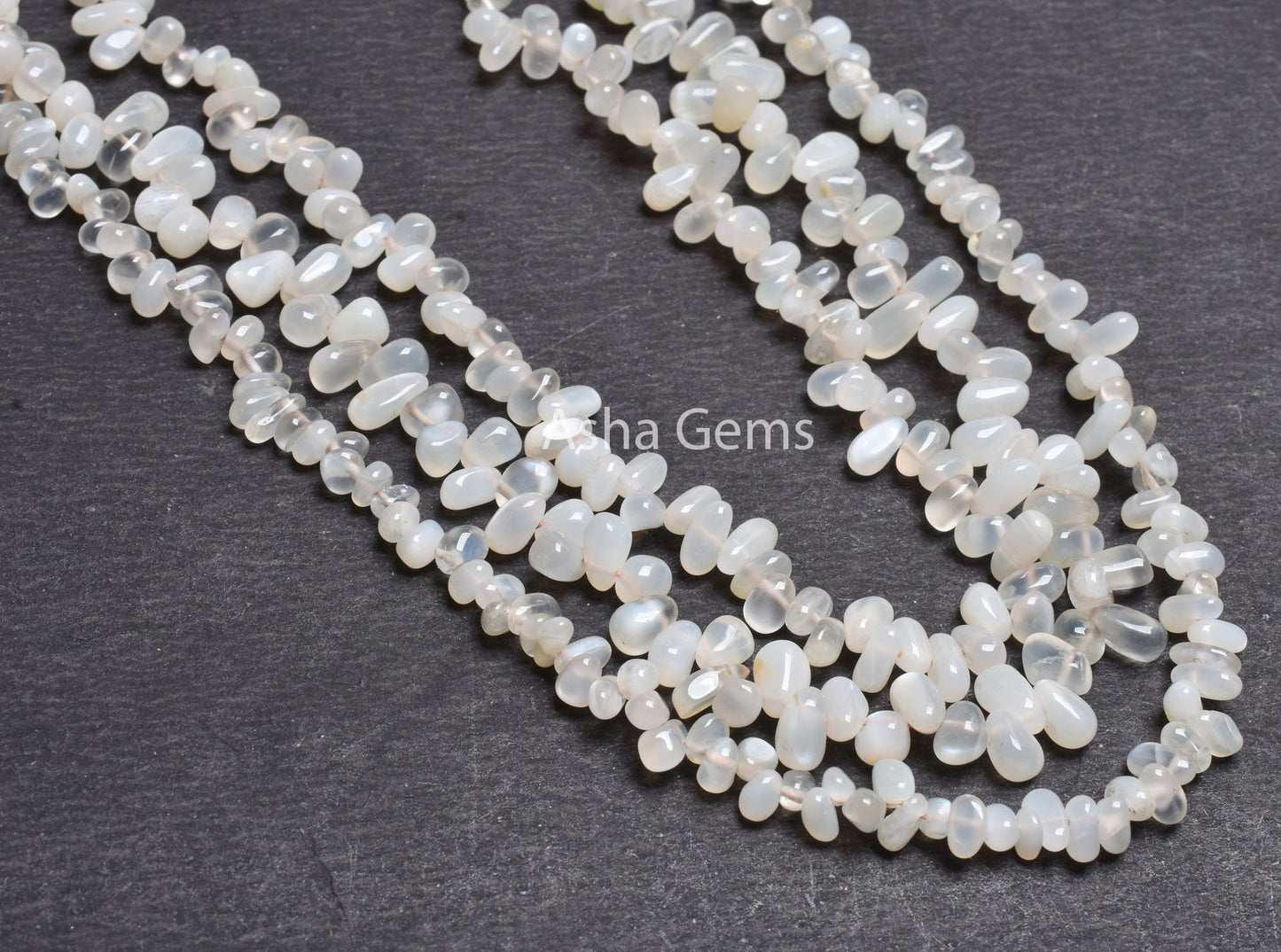 Off White Moonstone Smooth Uneven Drops Beads,13"Natural Milky White Moonstone Side Drill Teardrop Handmade Gemstone Bead Jewelry Craft SALE
