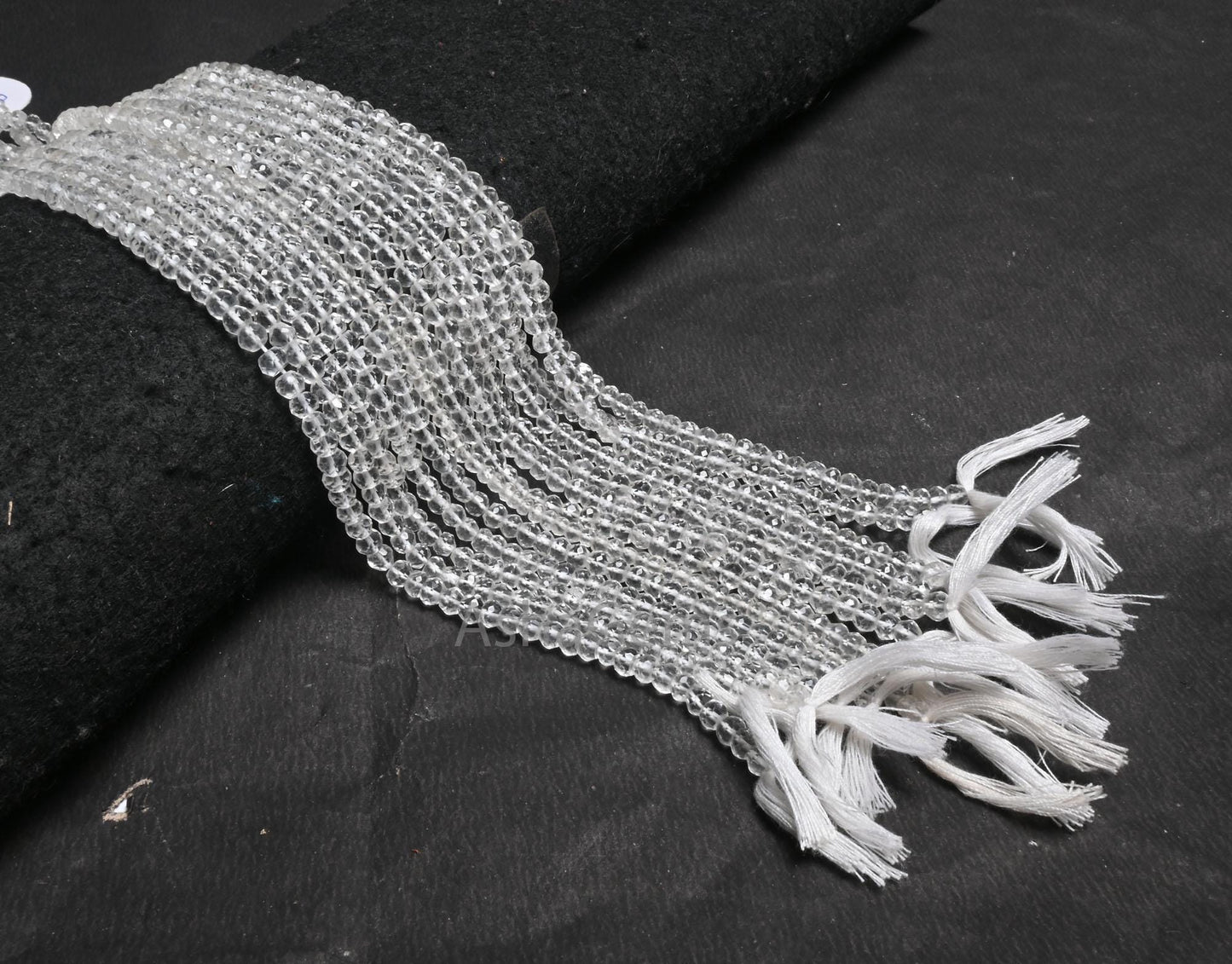 Beautiful Natural Crystal Quartz Micro Cut Beads,13" AAA Quality Crystal Indian machine cut Faceted Rondelle Crystal Bead Jewelry Craft SALE ( AG 15418 )