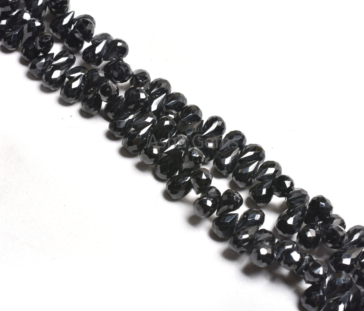 Natural Black Spinal Drops Shape Beads, Black Spinal Faceted Teardrops Beads,8 " AAA Black Spinal Drops Briolette Side Drill Beads Jewelry