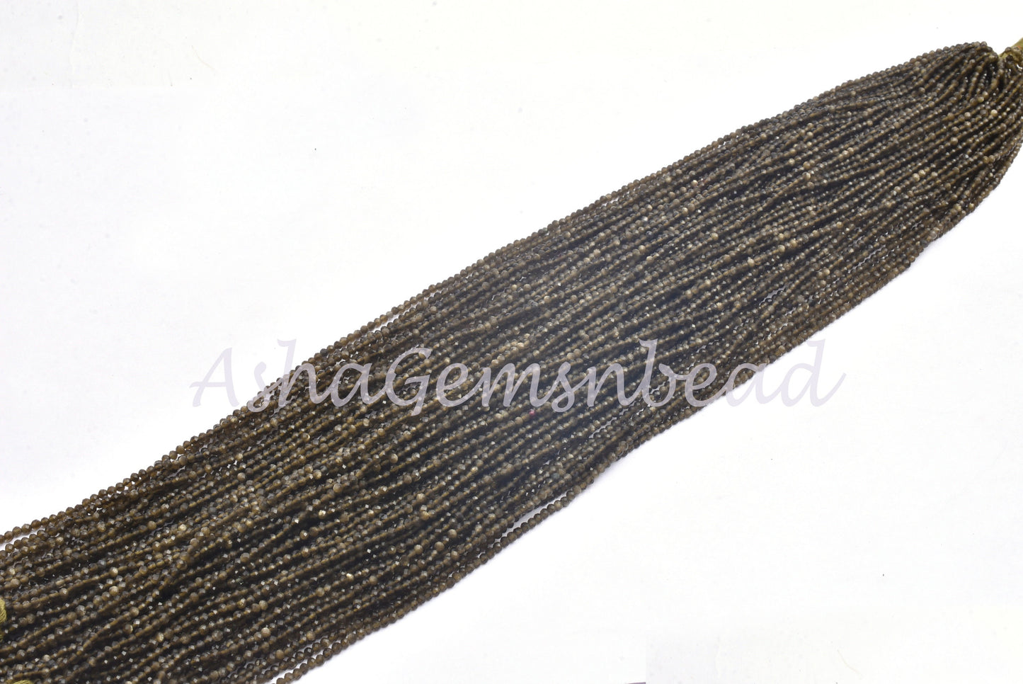 2.25 mm Cats Eye Machine Cut Faceted Beads,13" Strand Natural Green Cats Eye Micro Cut Rondelle Gemstone Beads, Cats Eye Bead Jewelry making