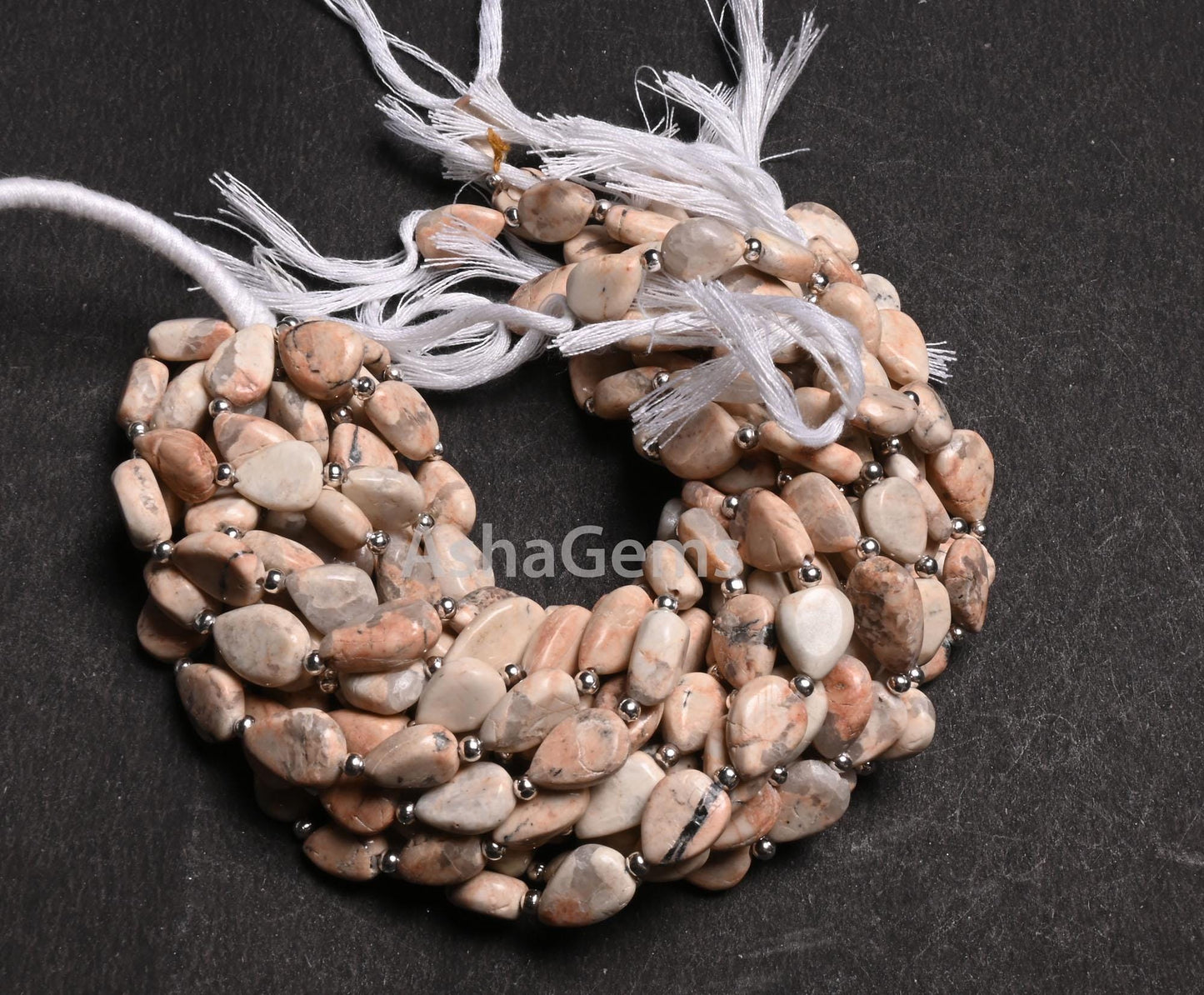 Beautiful Shaded Cream Grey Jasper Smooth Pears handmade Beads,9" Natural Jasper Teardrop Straight Drill Gemstone Beads Jewelry Making Craft