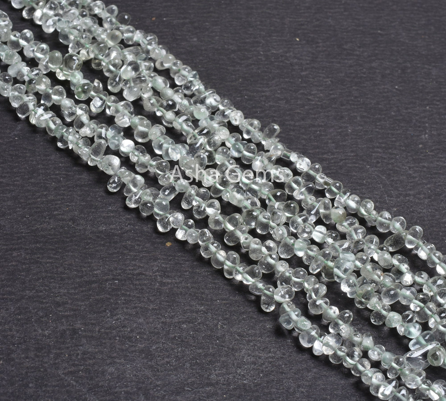 Fine Green Amethyst Smooth Drops Shape Beads,13" Natural Green Amethyst Tiny Teardrop Beads Briolette Amethyst Side Drill Drop Handmade SALE