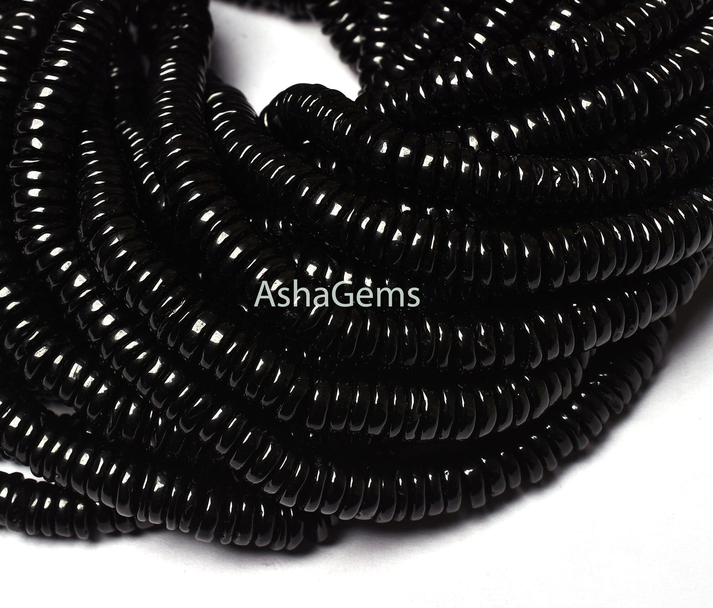 AAA Natural Black Spinel Smooth Tyre Shape Heishi Gemstone Beads,Spinel Smooth Tyre,Heishi Beads,Spinal Loose Beads Jewelry Making Crafts
