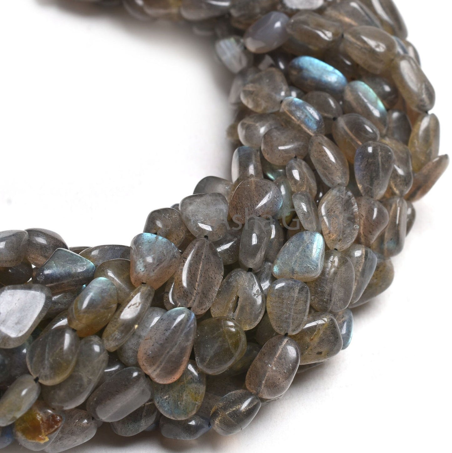 14" Strand Natural Labradorite Smooth Nugget Gemstone Beads, Beautiful Multi Blue Fire Labradorite Uneven Tumble Straight Drill Bead Jewelry