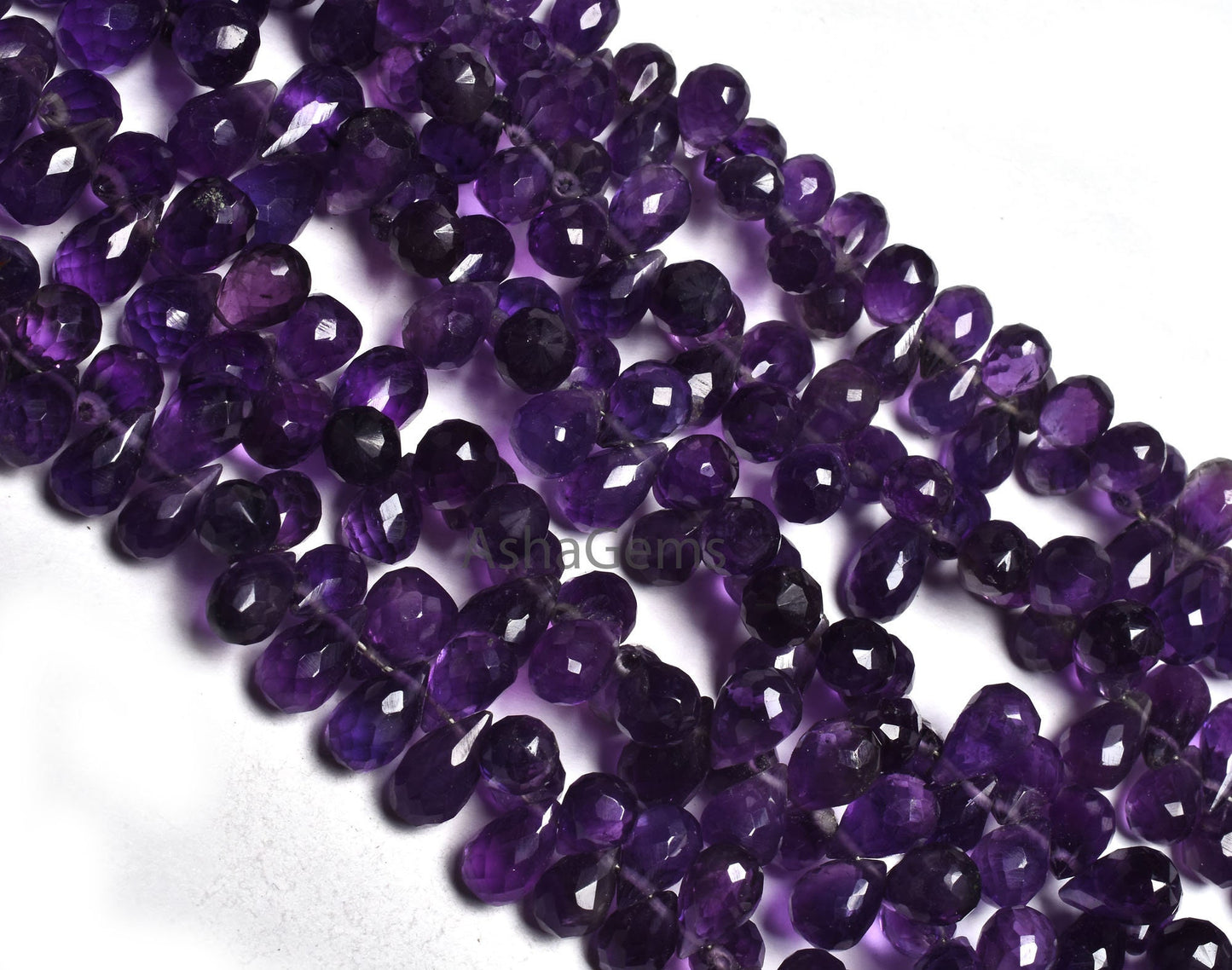 African Amethyst Faceted Drops Shape Beads,5.5-9.5 mm Natural Purple Amethyst Teardrop Beads,9" Amethyst Drop Briolette Gemstone Beads SALE