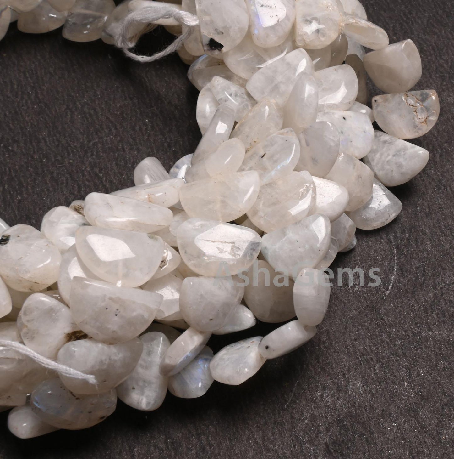 Beautiful Rainbow Moonstone fancy D Shape Smooth Gemstone beads,9"Blue Fire rainbow moonstone Half moon Straight drill handmade Bead Jewelry